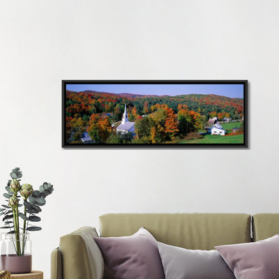 « automne new england landscape, vermont, usa », reproduction de photo sur toile