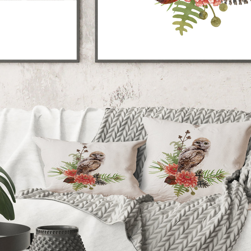 Coussin Owl On A Branch - Traditional Printed 1
