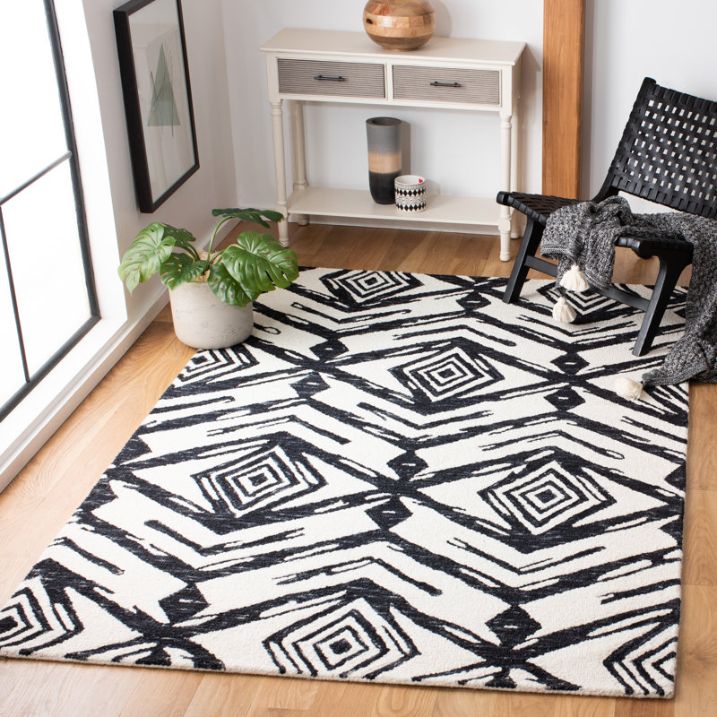 Kavin Hand Tufted Wool And Cotton With Latex Southwestern Rug, Rectangle 8' x 10'