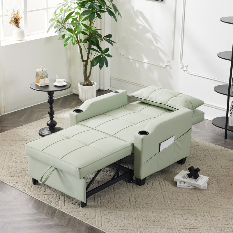 Chaise d'appoint rembourrée Hosie, Polyester vert