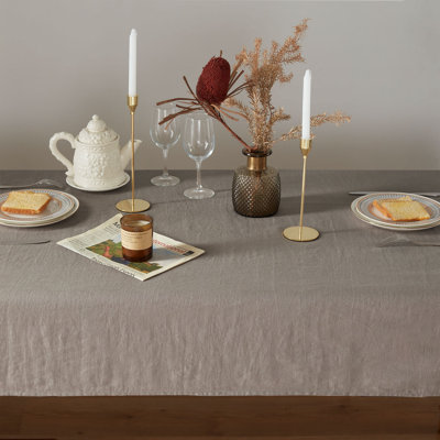 TOSMO 100% French Linen Rectangle Tablecloth