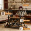 Chariot-bar roulant à 3 niveaux avec roulettes, support à vin autoportant et armoire à café avec porte-verre, chariot de rangement mobile pour la cuisine et la salle à manger