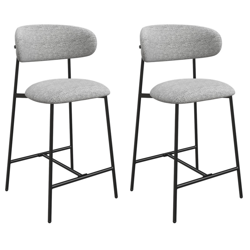 Luna Fabric Counter Bar Stool, Grey