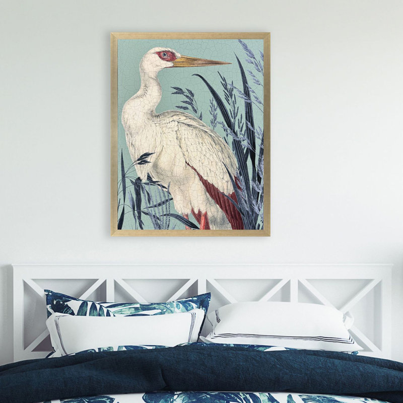 Coastal Paradise Stork, art encadré