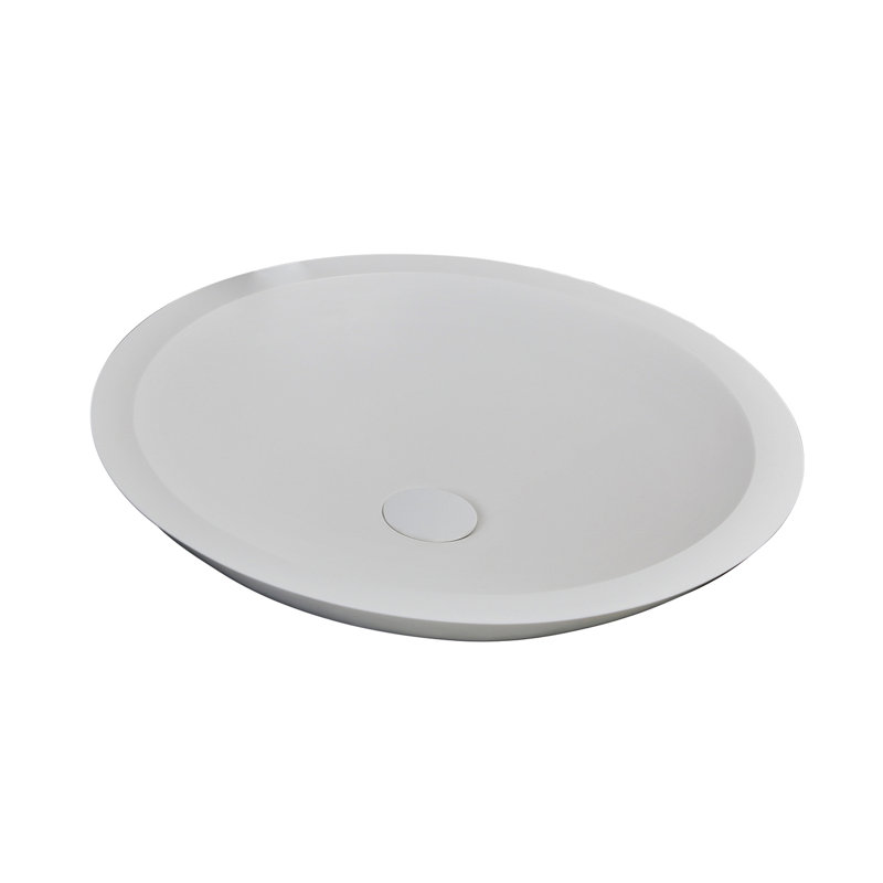 Lavabo de salle de bain circulaire pour bateau  Baldwin, Blanc mat