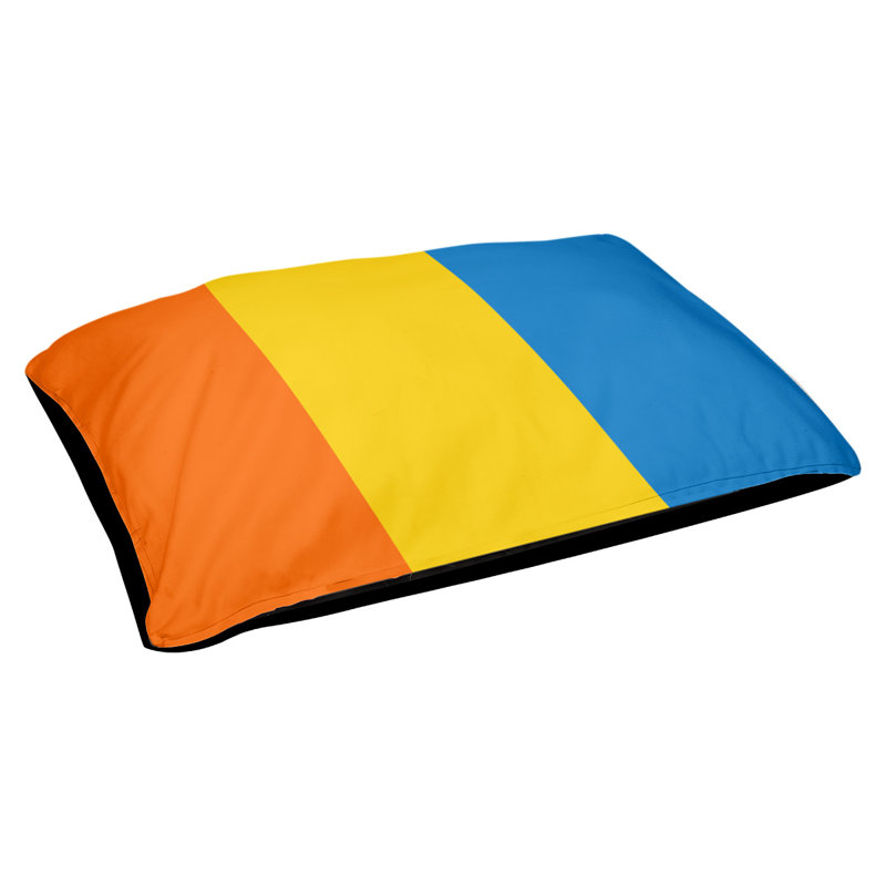 Coussin pour chien Tampa Bay, Moyen (H 9,5 po x l 28 po x P 18 po), Rouge-orange / jaune / bleu
