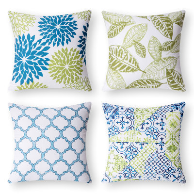 Coussin décoratif à motif géométrique de 20 po Leaf