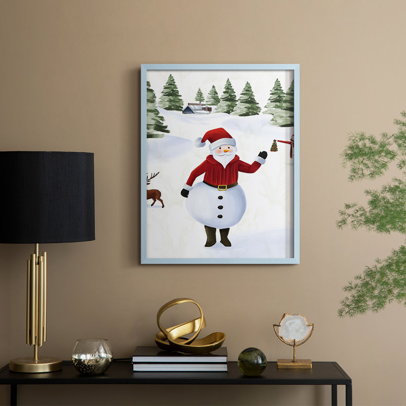 «Christmas Holiday», reproduction encadrée CC XXV - bois massif, Bleu, H 11 po x l 9 po