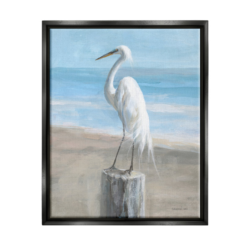 «Stupell Industries Egret Coastal Landscape», art mural sur toile par Danhui Nai, H 30 po x l 24 po x P 1,5 po
