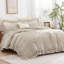 Housse de couette noire Andency pour très grand lit (104 x 90 pouces), ensemble de housse de couette à volants 3 pièces, housse de couette ferme en microfibre à volants avec fermeture à glissière-124609543-124609536