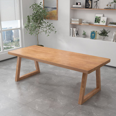 Brown Rectangular Solid Wood desk