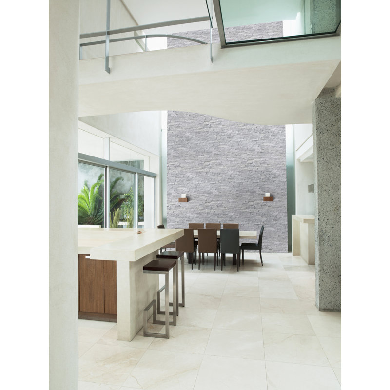 Stonecrest 6 in. x 24 in. Split Face Natural Stone Ledger Panel Wall Tile, Glacier Gris