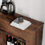 Armoire à vin de 43 po avec réfrigérateur, armoire à vin de ferme, buffet avec porte coulissante-1355296097