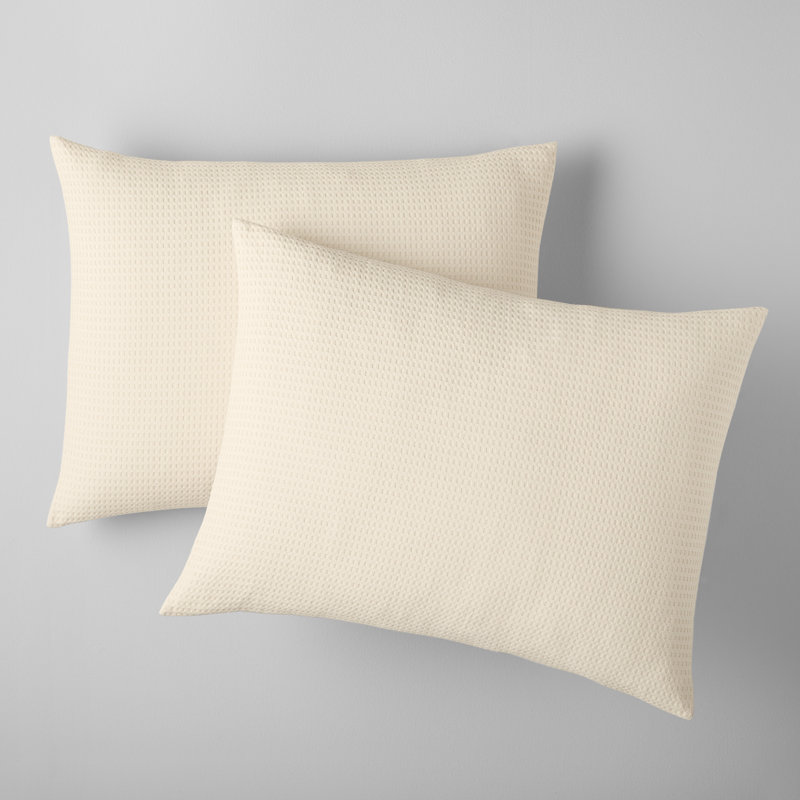 Felix Cotton Waffle Comforter Set, Ivory, King / Cal King Comforter + 2 King Shams