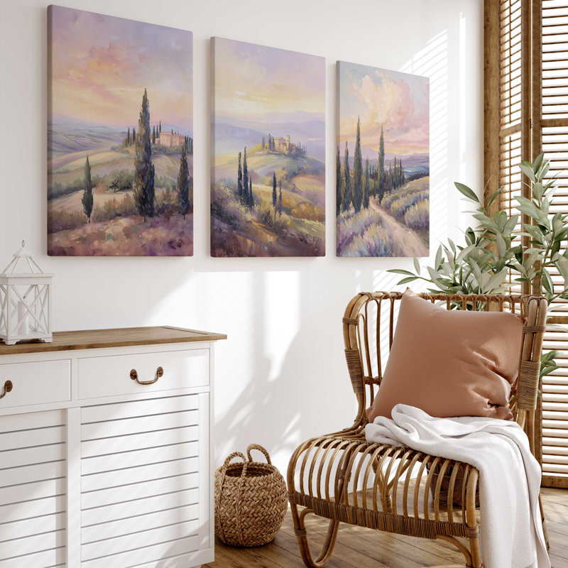 "Tuscan Sunrise Splendor" par Golden Glow Interiors 3 - Pièces sur toile, Toile tendue, H 18 po x l 12 po