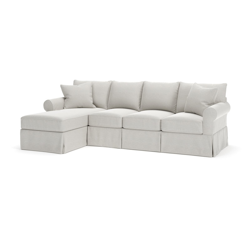 Amari Chaise Sectional, Left Hand Facing, Drusky Ivory Sustain® Basketweave