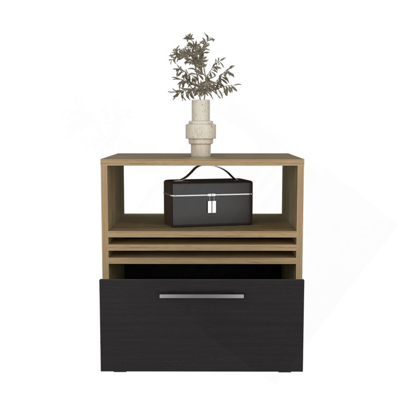 Baldwin City Nightstand, Bedroom, Light Oak/Black
