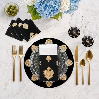 Ex vote Vegan Leather Round Pebble Placemat