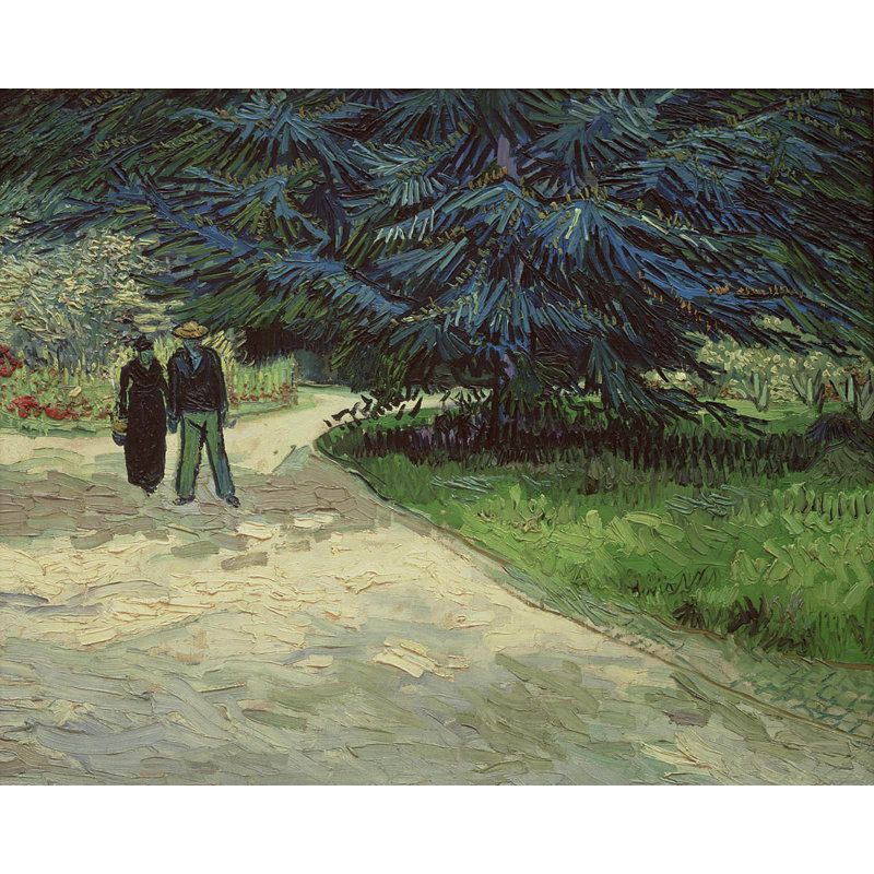 Adhésif décoratif couple Van Gogh dans le parc (1888), H 19 po x l 24 po