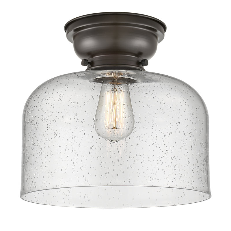 Plafonnier encastré 12 lumières 1 lumière Donaldson, Grainé, Bronze frotté à l'huile, Ampoule à DEL rétro de 6 watts