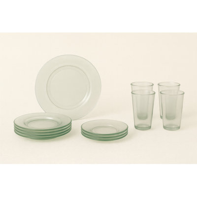 French Home Recycled Glass Urban 12-Piece Dinner & Drinkware Set