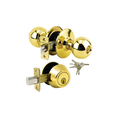Knobs With Deadbolt Reversible Entry Set
