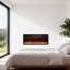 Foyer électrique encastré et mural 36 po avec télécommande, chauffage 1500 W, flamme DEL multicolore, noir