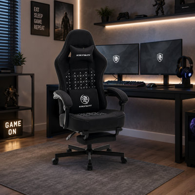 Adjustable Reclining Ergonomic Faux Leather Swiveling PC & Racing Game Chair
