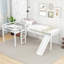 Lit mezzanine en L avec échelle pour faciliter l'escalade et glissade pour s'amuser dans la chambre des enfants-894279046