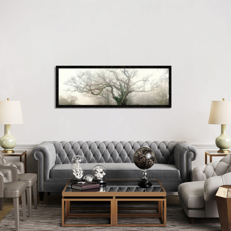 Octopus Ghost Oak 1 Piece Panoramic Wall Art on Canvas, 121.92 cm H x 40.64 cm W, Black Framed