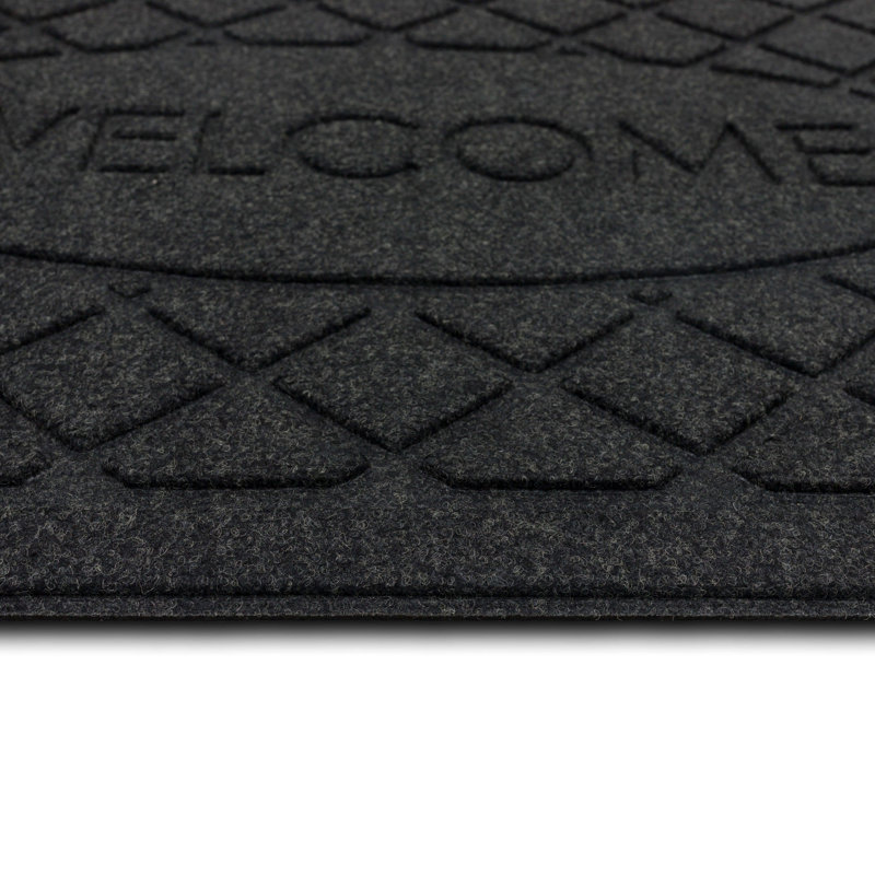 Onyx Black Outdoor Recycled Rubber Welcome Door Mat