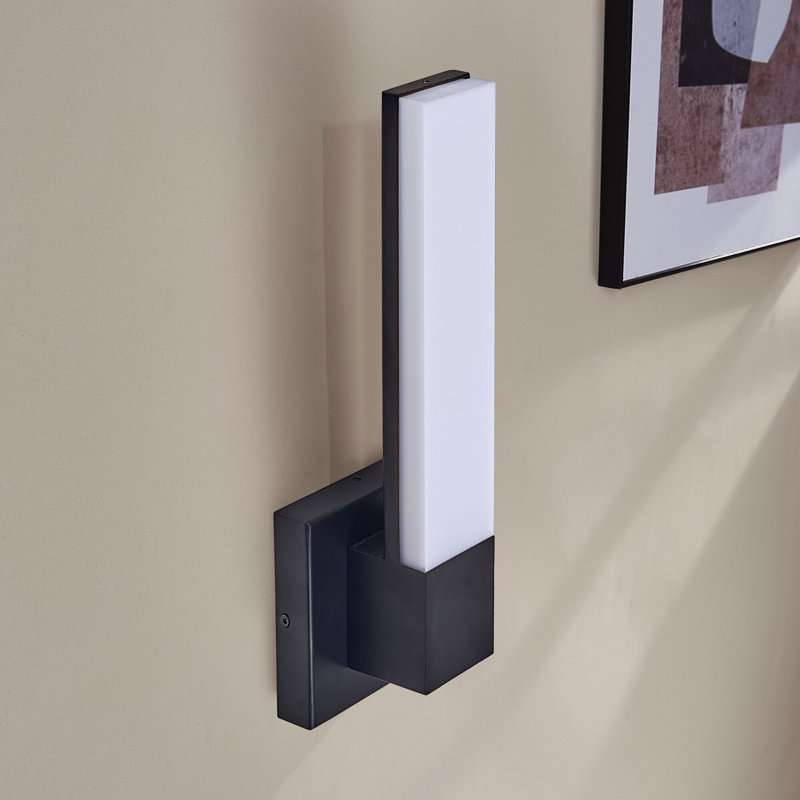 Led Light Wall Sconce In Black Finish