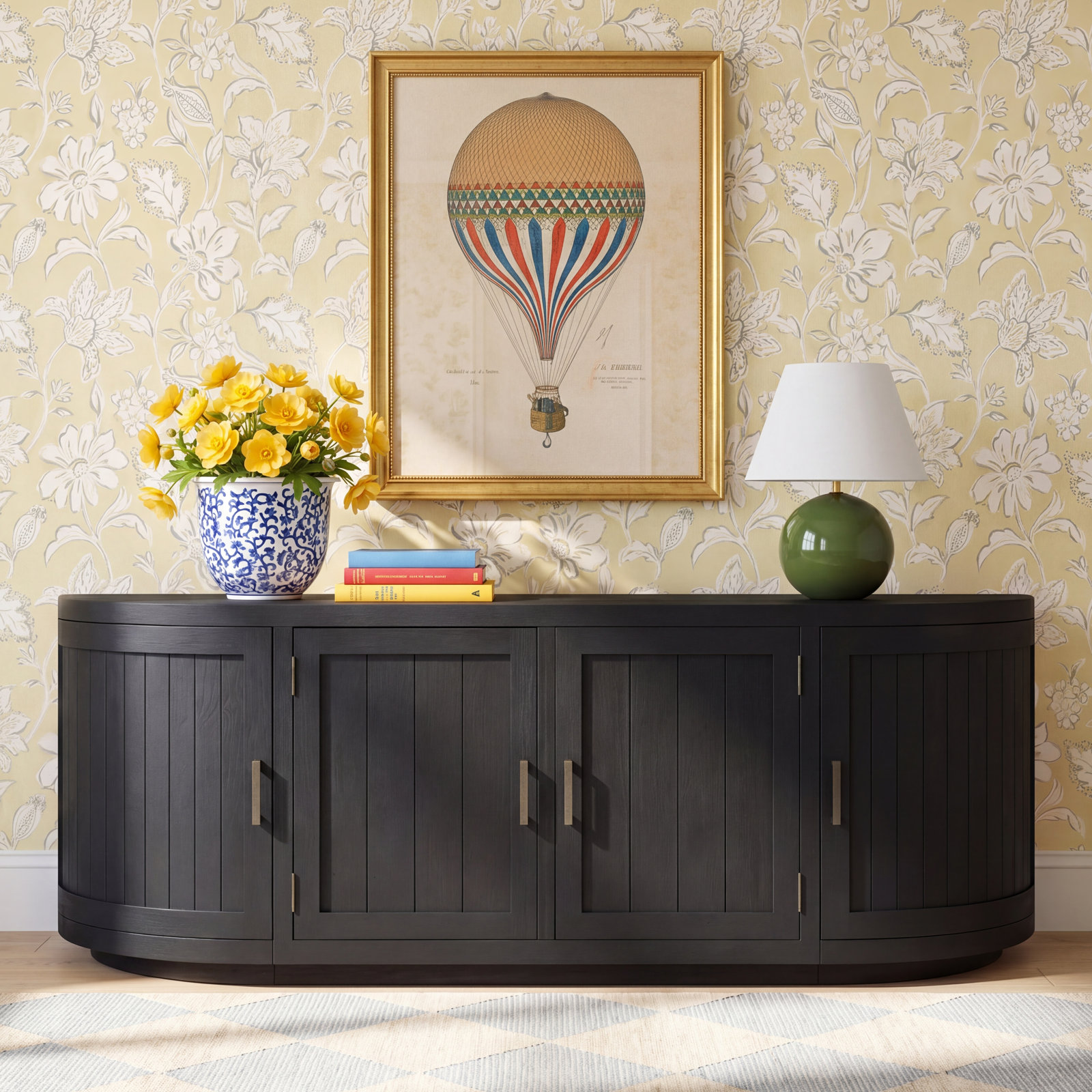 Rudi Solid Wood TV Stand, Black