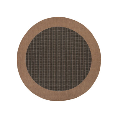 Tapis intérieur / extérieur noir tissé à plat Lukasz