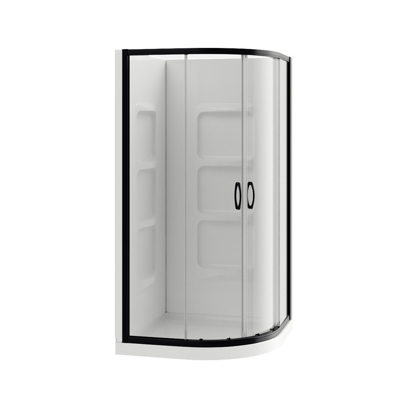 Cabine de douche ronde encadrée et base Mona l 38,5 po x P 38,5 po x H 74 po incluse
