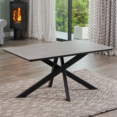 Stone Top Metal Base Dining Table