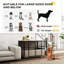 Porte-chien à usages multiples - noyer 46 po l, portes doubles, intérieur décoratif pour les chiens jusqu'à 88 lb