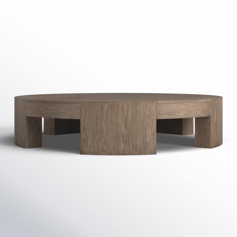 Sheffield Coffee Table, 13" H x 60" L x 60" W, Warm Natural Flat Oak Veneer