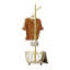 Portemanteaux en métal avec panier Organisateur moderne pour écharpe Veste Sacs à chapeau Idéal pour l'entrée de la maison Chambre à coucher Stable d'angle et arbre mobile (doré)