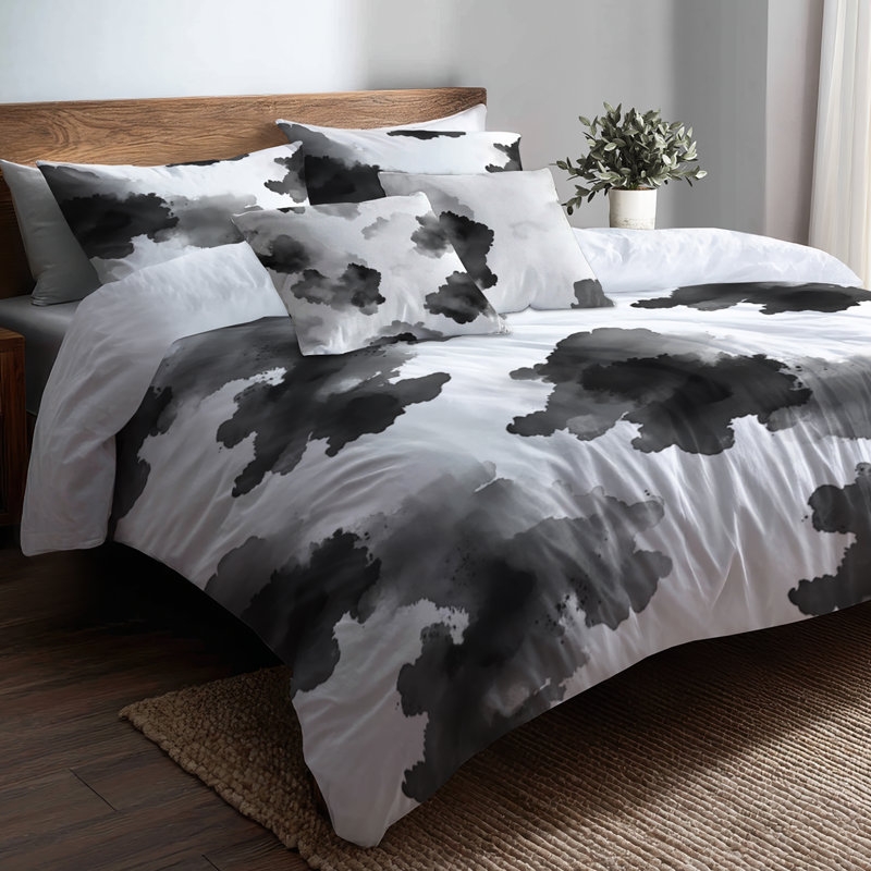 Ensemble de housse de couette et oreiller abstrait Abstract Bedding, Housse de couette très grand + 4 pièces supplém