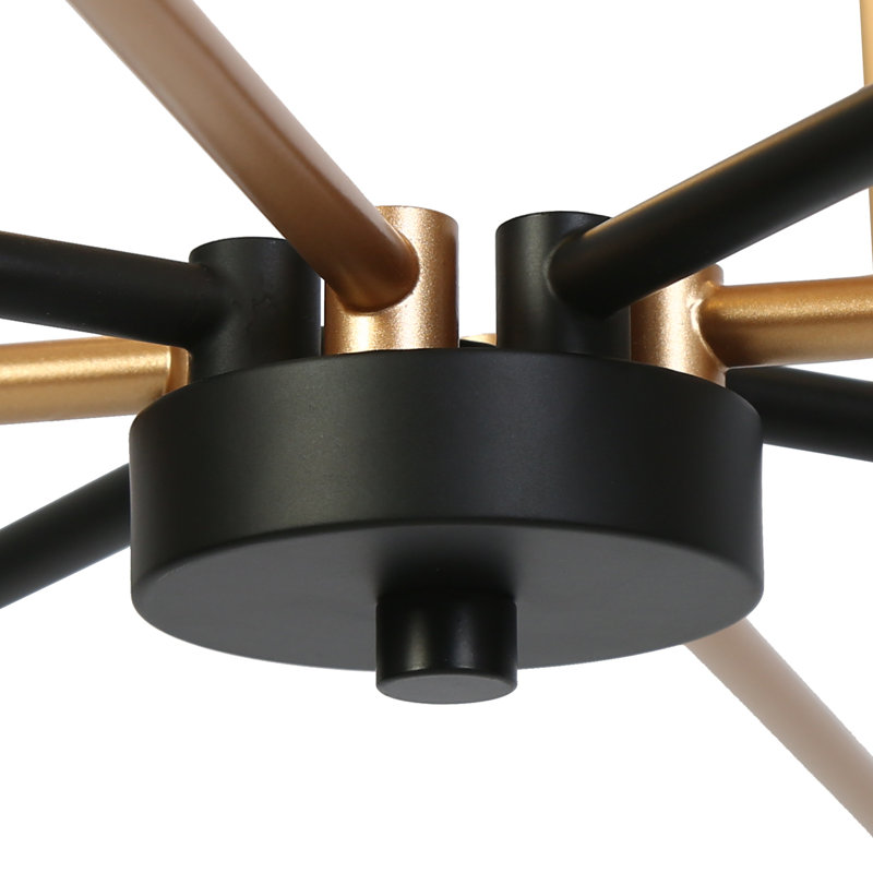  Grand lustre géométrique à 6 lumières à intensité variable pour îlot de cuisine Aldrena