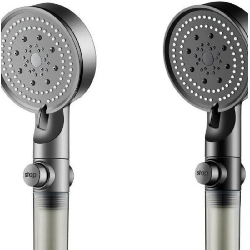 Pomme de douche à main noire avec 5 modes, pulvérisateur haute pression Black Warrior