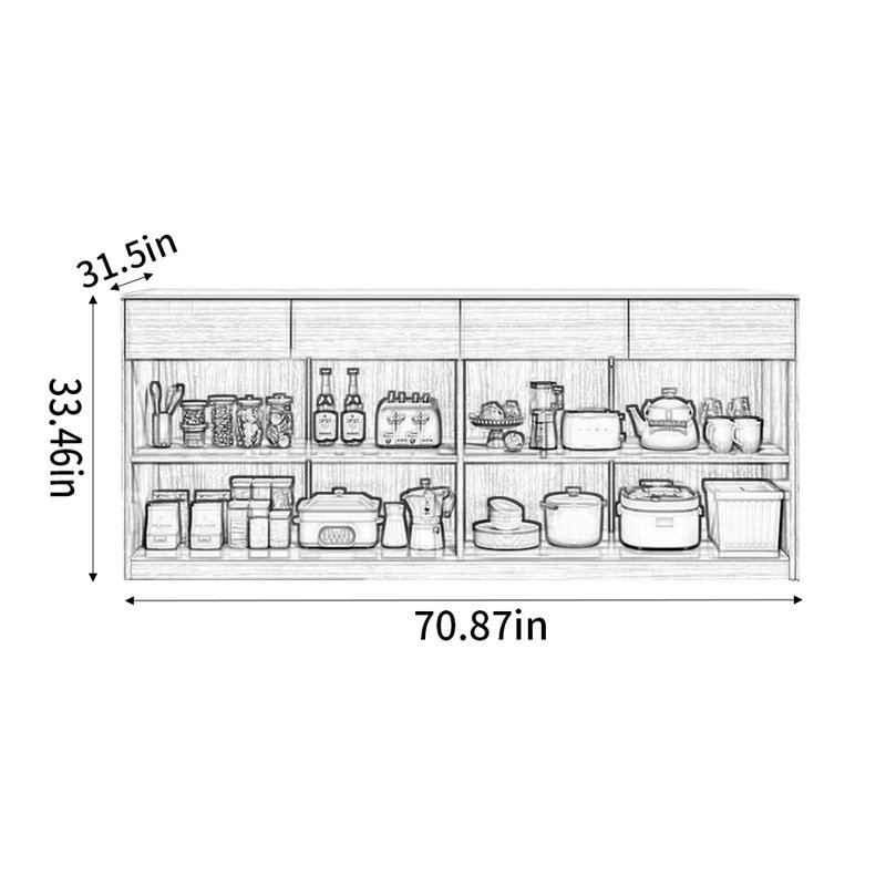 Kitchen Island with Sintered Stone Top, Solid Wood Frame, Drawer and Open Storage, Natural Wood