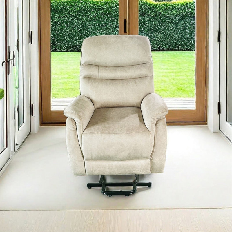 Fauteuil inclinable électrique en velours, Velours gris clair