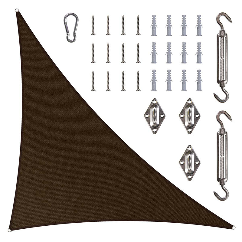 Voile d'ombrage avec quincaillerie Amgo, 20 pi x 28 pi, Brun