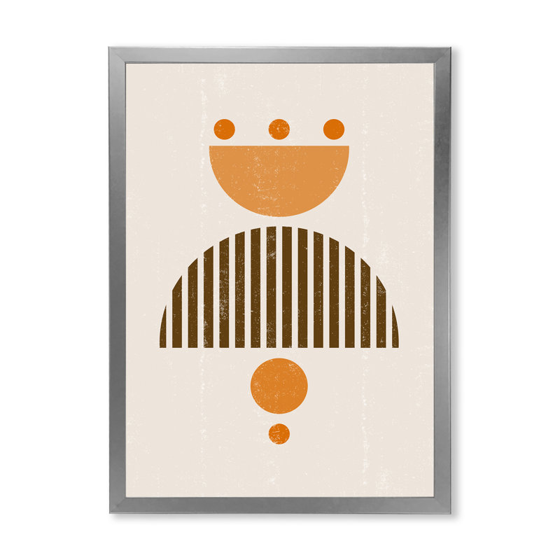 «Abstract Minimal Sun and Moon in Earth Tones II», photographie sur toile, Encadrement argenté, H 40 po x l 30 po x 1,5 po