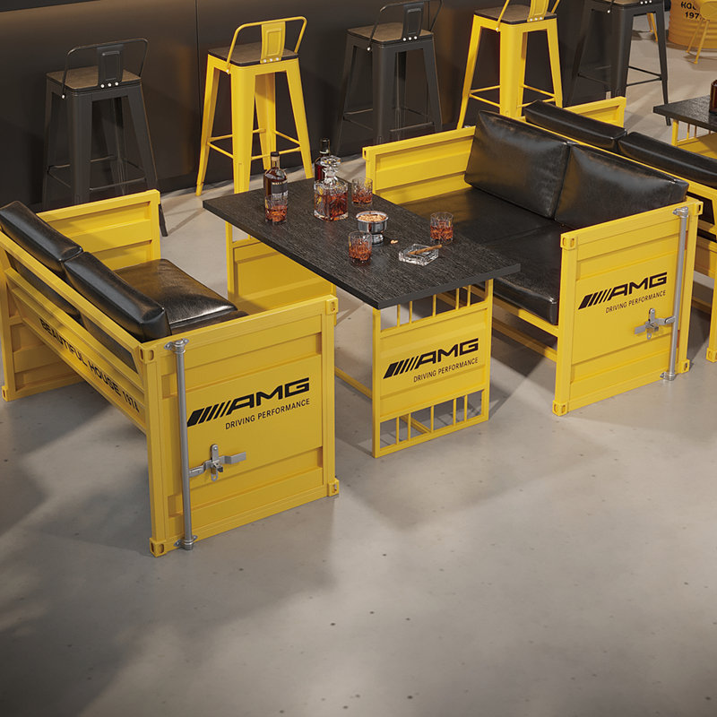 Ensemble de salle à manger l 23,7 po Kimika, H 29,6 po x L 47,3 po x l 23,7 po, Jaune