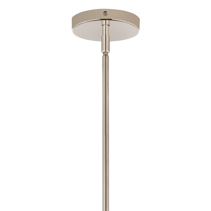 Steel Dimmable Globe Chandelier, 9.5" H x 16.5" W x 16.5" D, 3, Polished Nickel