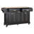 Kitchen Island with Rubber Wood Countertop, Spacious Storage, and 5-Wheel Mobility for Enhanced Functionality and Convenience in Dining Areas.-1531358873
