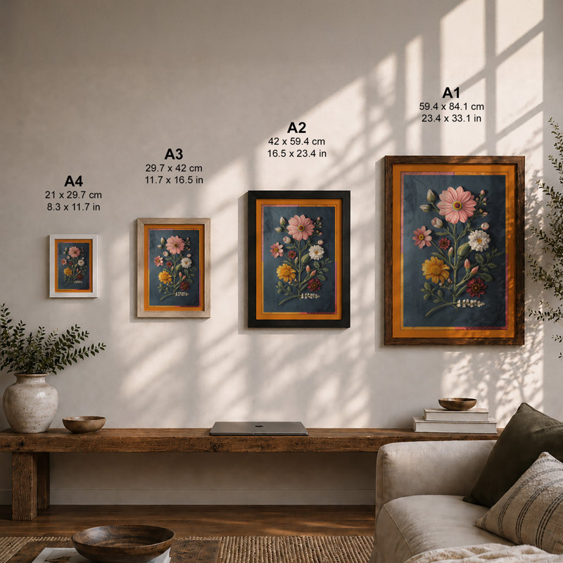 Specimens Botanical - Framed Print, A4 - 29.7 x 21.0 cm, Oak